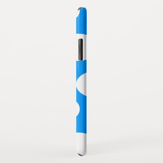 Personalisiert-blau-weißer Polka-Dot Case-Mate iPhone Hülle (Hinten/Rechts)