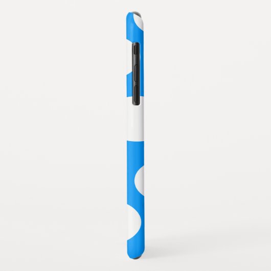 Personalisiert-blau-weißer Polka-Dot Case-Mate iPhone Hülle (Hinten/Links)