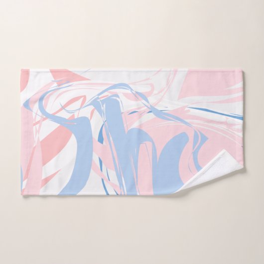 Personalisiert Blau-weißer rosa Marmor Swirl Abstr Badhandtuch Set (Handtuch)