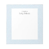 Personalisiert blaue blühende gemusterte Notepad Notizblock (Vorderseite)