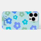personalisiert blaue Blume iPhone Hülle (Rückseite (Horizontal))