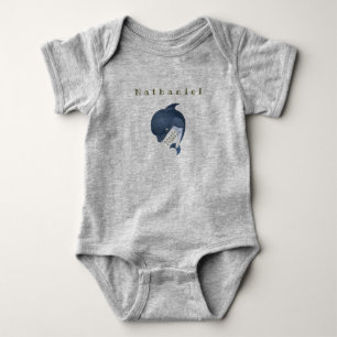 Personalisiert-Blaue Dolphin Baby Strampler
