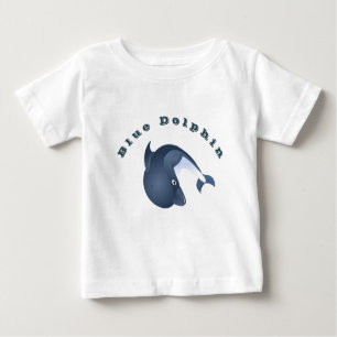 Personalisiert-Blaue Dolphin Baby T-shirt