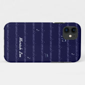 personalisiert-blaue Musiknoten Case-Mate iPhone Hülle (Rückseite (Horizontal))