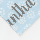Personalisiert-Blaue Schneeflocke Fleecedecke (Ecke)