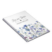 Personalisiert Blaue Wildblume Blumenrezeptur Notizblock (Rechte Seite)