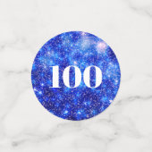Personalisiert Blauer Funkel 100. Geburtstag Konfetti (Klein Vorderseite)