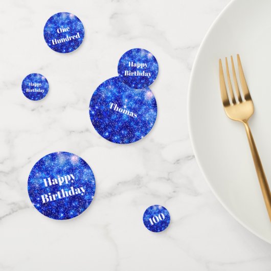 Personalisiert Blauer Funkel 100. Geburtstag Konfetti (Gruppe)