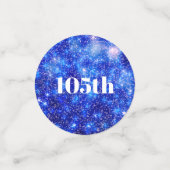 Personalisiert Blauer Funkel 105. Geburtstag Konfetti (Klein Vorderseite)