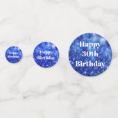 Personalisiert Blauer Funkel 30. Geburtstag Konfetti (Rückseiten)