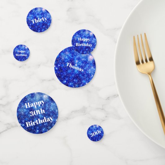 Personalisiert Blauer Funkel 30. Geburtstag Konfetti (Gruppe)
