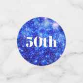 Personalisiert Blauer Funkel 50. Geburtstag Konfetti (Klein Vorderseite)