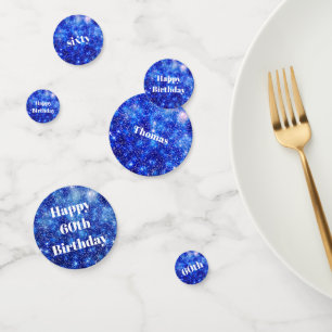 Personalisiert Blauer Funkel 60. Geburtstag Konfetti