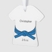 Personalisiert Blauer Gürtel Ornament (Vorderseite)