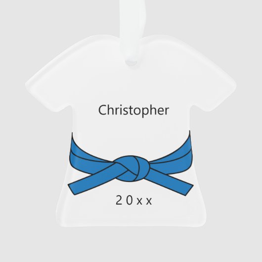 Personalisiert Blauer Gürtel Ornament (Vorderseite)