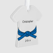 Personalisiert Blauer Gürtel Ornament (Vorderseite)