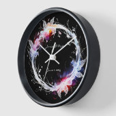 Personalisiert Blauer Rosa Blumenkranz Uhr (Winkel)