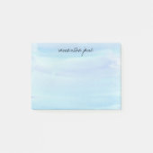 Personalisiert blauer Wasserfarben Post-it Klebezettel (Vorderseite)