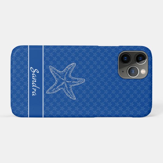 Personalisiert Blauer Weißer Stark Case-Mate iPhone Hülle (Rückseite (Horizontal))