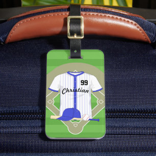 Personalisiert-blaues Baseball Gepäckanhänger