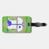 Personalisiert-blaues Baseball Gepäckanhänger (Rückseite horizontal)