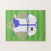 Personalisiert-blaues Baseball Puzzle (Horizontal)