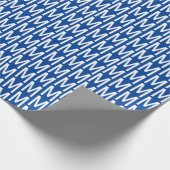 Personalisiert-blaues Monogramm Geschenkpapier (Ecke)