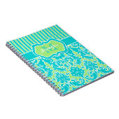 Personalisiert blaues, weißes StrickNotebook Notizblock (Rechte Seite)