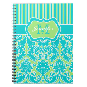 Personalisiert blaues, weißes StrickNotebook Notizblock