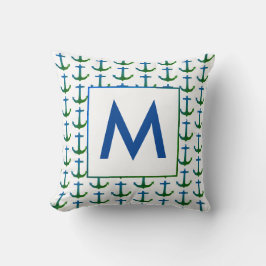 Personalisiert-blaugrüner Wasseranker Kissen