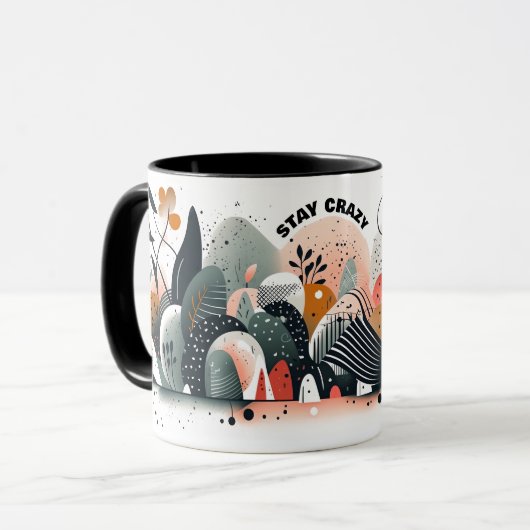 Personalisiert Bleibe Crazy Abstrakt Print Tasse (Vorderseite Links)