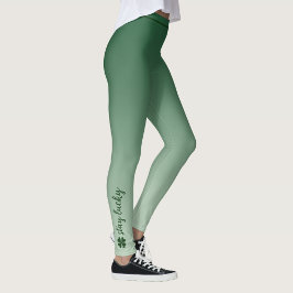 Personalisiert Bleibe Lucky Kleeblatt Irish Green Leggings