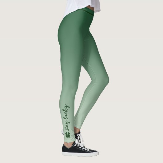 Personalisiert Bleibe Lucky Kleeblatt Irish Green Leggings