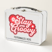 Personalisiert Bleibe Retro der Groovy 70er Jahre Metall Brotdose (Vorderseite)