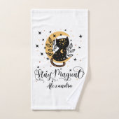 Personalisiert Bleibe Zauberkatzen Badhandtuch Set (Handtuch)