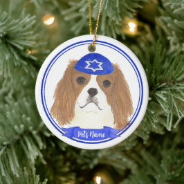 Personalisiert Blenheim Cavalier Hanukkah Yarmulke Keramik Ornament