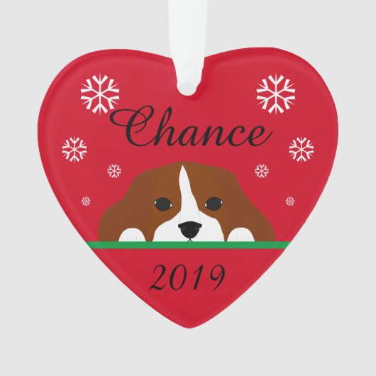 Personalisiert Blenheim Cavalier King Charles Ornament (Vorderseite)