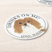 Personalisiert Blenheim Cavalier King Charles Span Runder Pappuntersetzer (Angewinkelt)