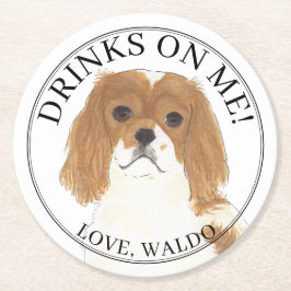 Personalisiert Blenheim Cavalier King Charles Span Runder Pappuntersetzer