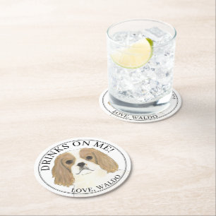 Personalisiert Blenheim Cavalier King Charles Span Runder Pappuntersetzer