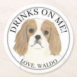 Personalisiert Blenheim Cavalier King Charles Span Runder Pappuntersetzer