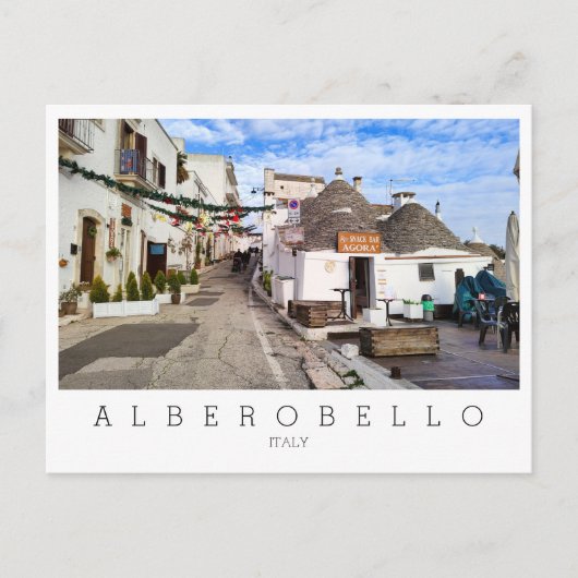 Personalisiert, Blick auf Alberobello, Apulien Postkarte (Vorderseite)