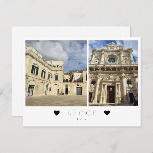 Personalisiert, Blick auf Lecce , Apulien, Italien Postkarte (Vorne/Hinten)