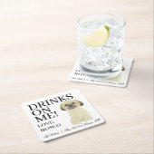 Personalisiert Blonce Tan Golden Shih Tzu Wedding Rechteckiger Pappuntersetzer (Vor Ort)