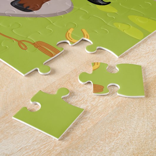 Personalisiert Blonde Cowgirl Jigsaw Puzzle (Seite)