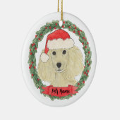 Personalisiert Blonde Golden Poodle Keramik Ornament (Rechts)