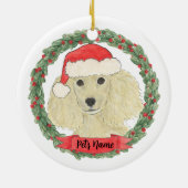 Personalisiert Blonde Golden Poodle Keramik Ornament (Hinten)