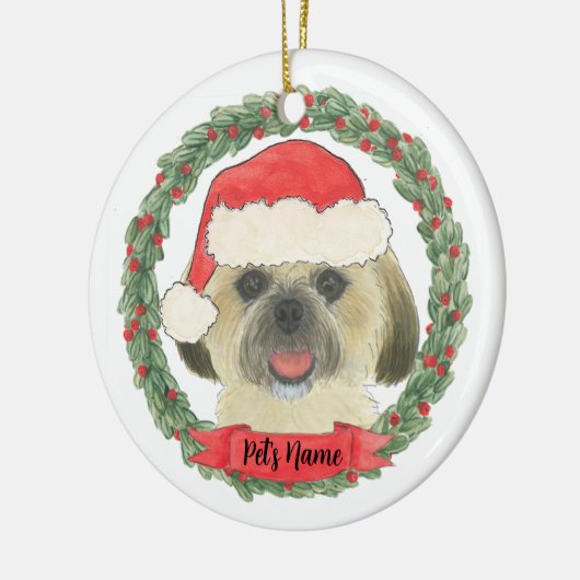 Personalisiert Blonde Golden Tan Shih Tzu Keramik Ornament (Links)