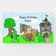 Personalisiert Blonde Hair Prinz Birthday Banner