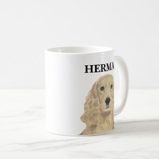 Personalisiert Blonde Tan Golden Cocker Spaniel Kaffeetasse (VorderseiteRechts)